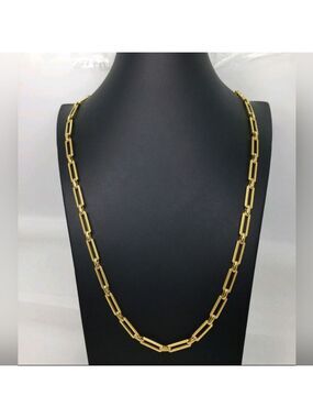 Monet Goldtone Paper Clip Chain Necklace 30" NWOT